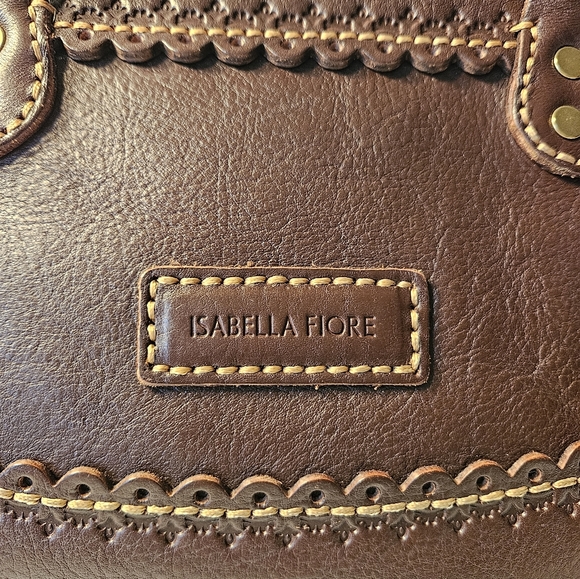 Isabella Fiore Catherine Casablanca Brown Tassel Leather Satchel - Picture 3 of 11